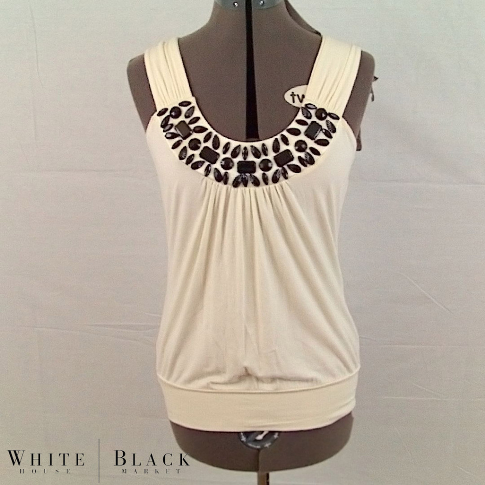 White House Black Market Cream Blouse